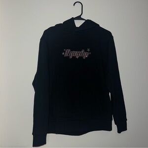 Ripndip Black Hoodie with Rhinestone Logo